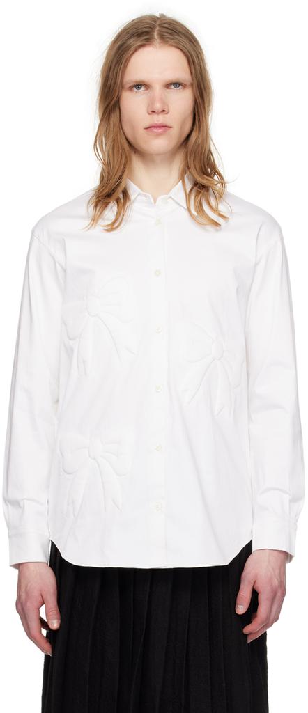 Ashley Williams White 3D Bow Shirt