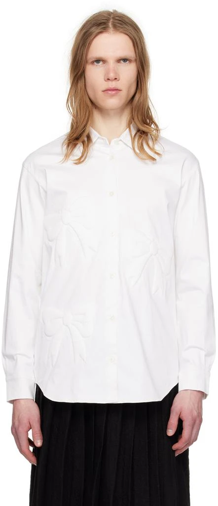 Ashley Williams White 3D Bow Shirt 1