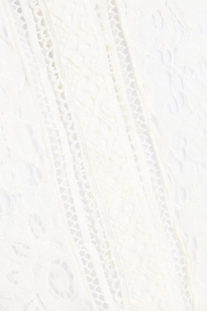 Alice + Olivia Lace-paneled embroidered cotton mini dress 4