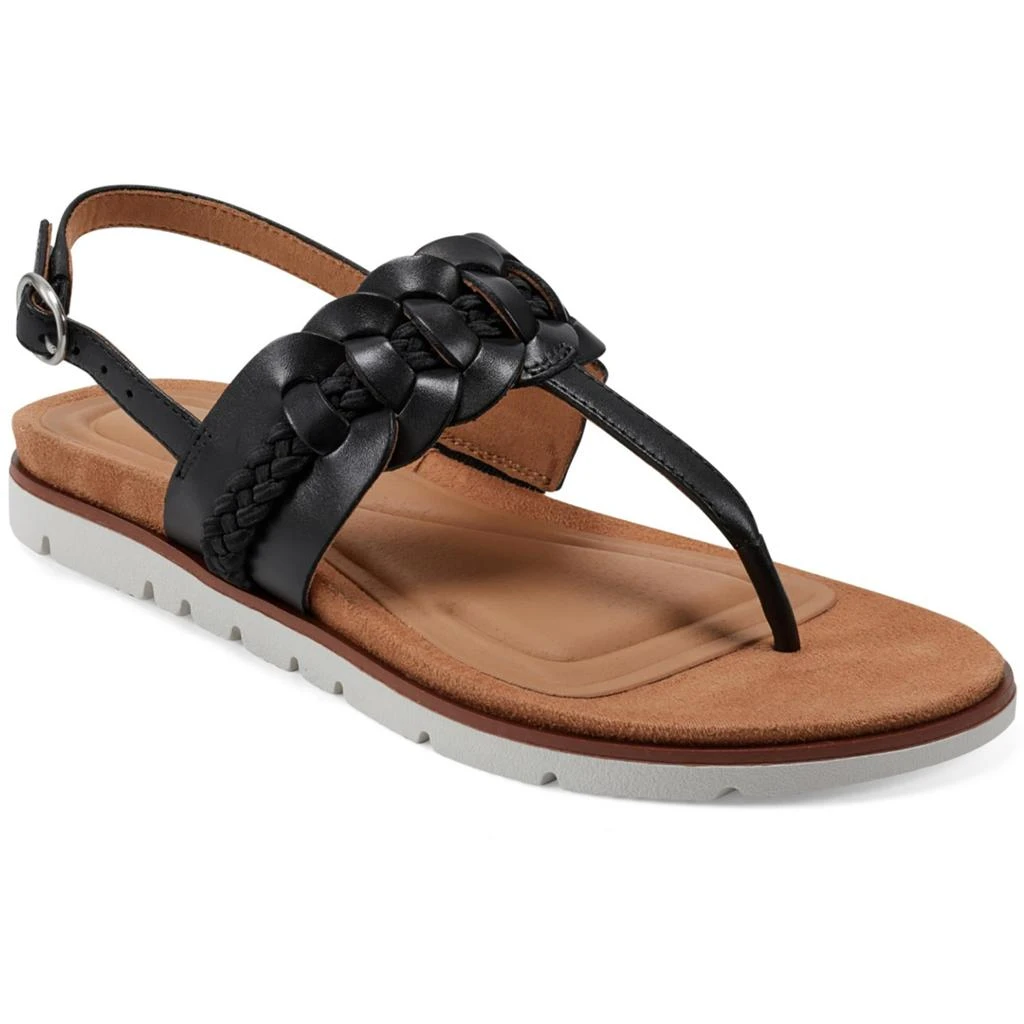 Easy Spirit Elaine Womens Leather Braided Thong Sandals 2