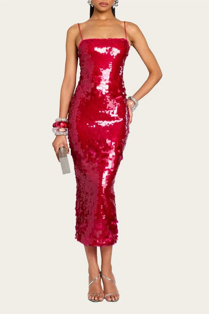 strapless open back dress RED SEQUIN MINI VIENNA DRESS – AMOUR781 main image 1