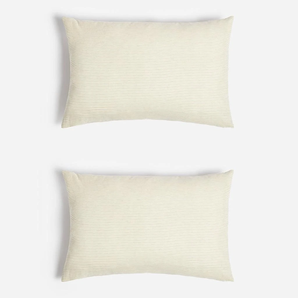 in homeware ïn home Linen Cotton Stripe Cushion Cover - Natural - 75x50cm - Set of 2 1