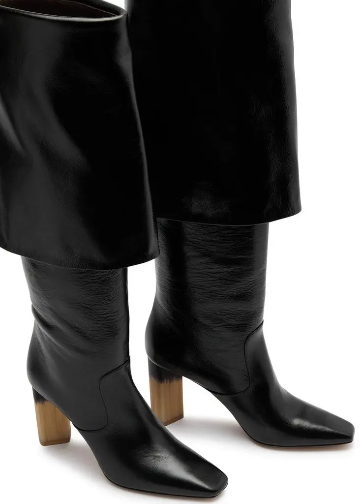 Chloé Georgia 90 glossed leather knee-high boots 3