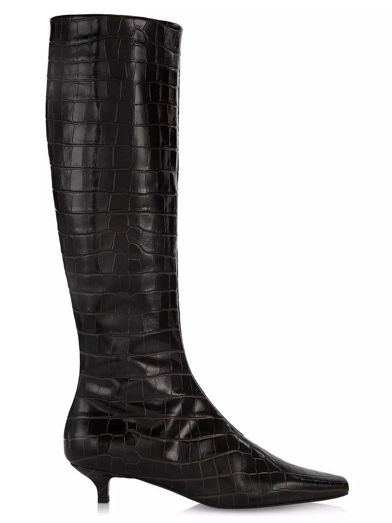 Totême Crocodile-Embossed Leather Knee-High Boots 1