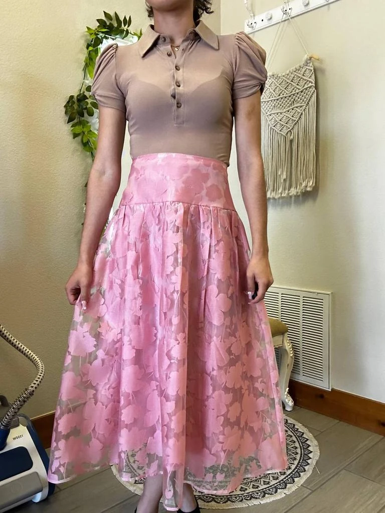Blu Pepper Blu Pepper - Floral Organza Midi Skirt 1