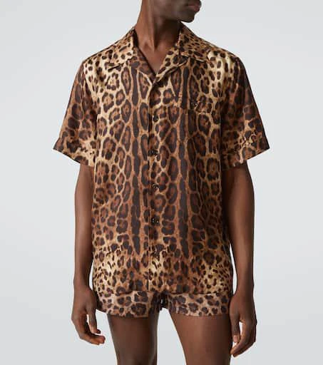 Dolce 
Gabbana Leopard-print silk bowling shirt 3