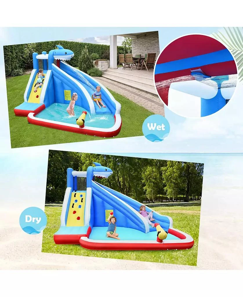 Slickblue 4-in-1 Inflatable Water Slide Park with Long Slide Ultimate Outdoor Playset for Kids 4