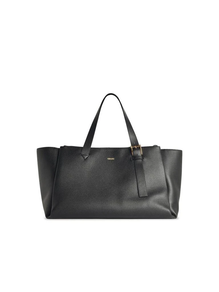 Versace Versace Black Embossed Leather Duffel Bag 3