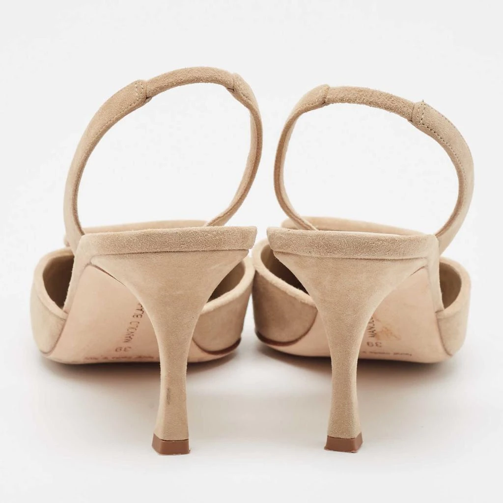 Manolo Blahnik Manolo Blahnik Beige Suede Maysli Slingback Pumps Size 39 5