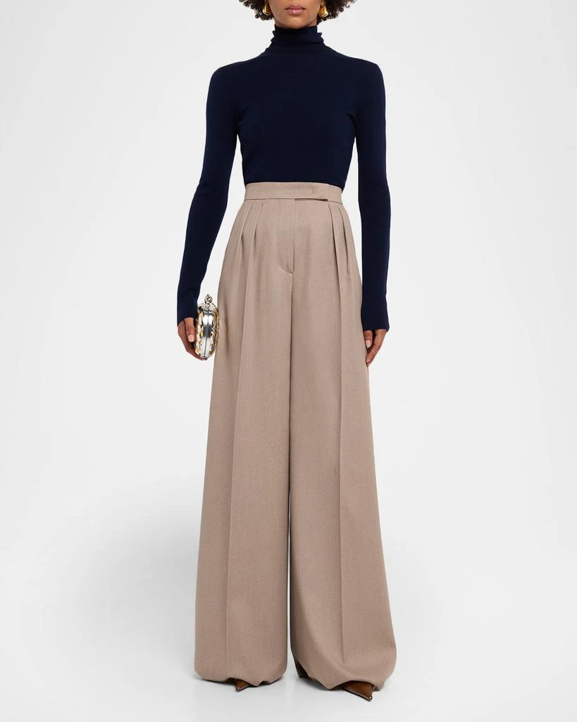 Max Mara Baden Pleated Wide-Leg Wool Pants 2