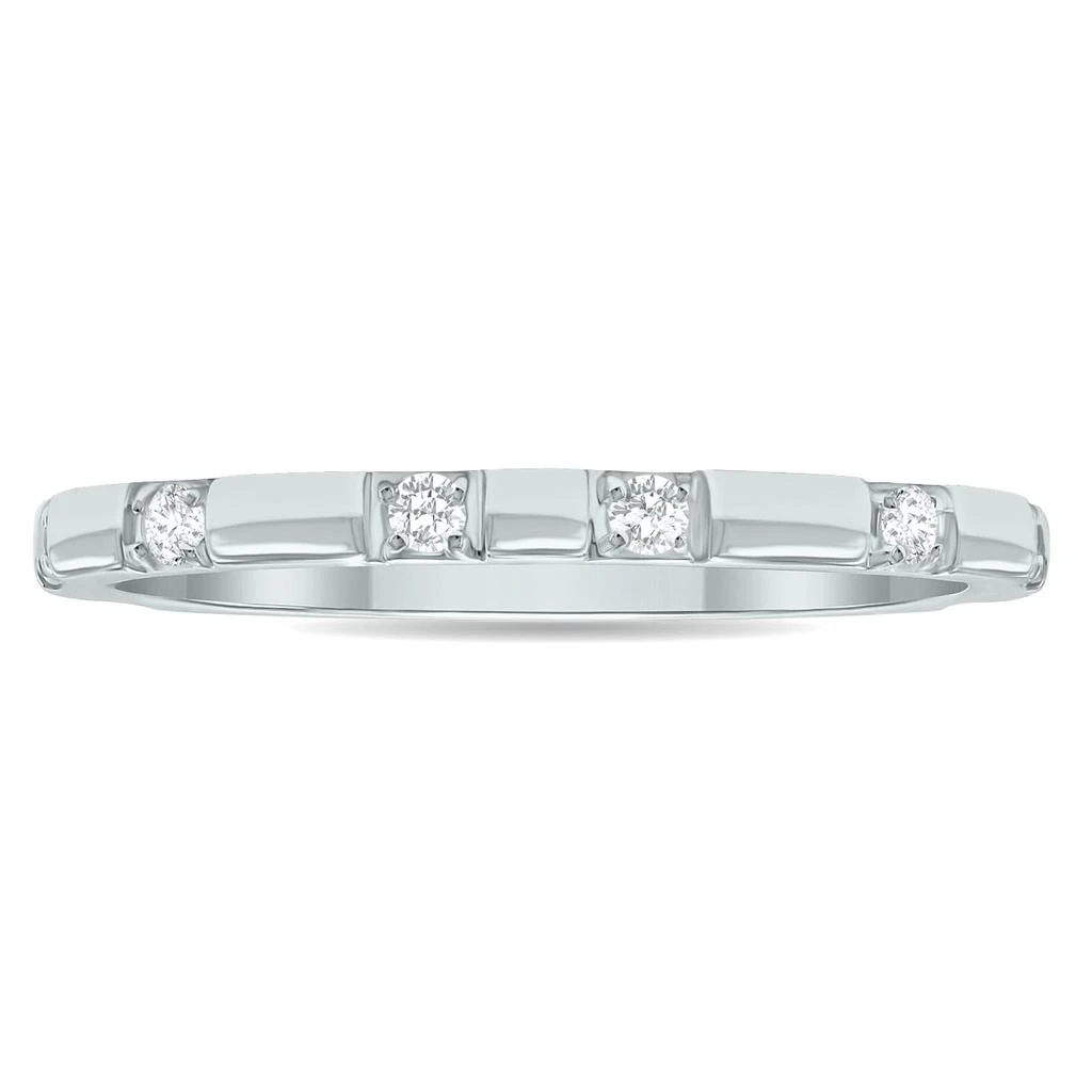 SSELECTS Women's 1/10 Carat Tw Thin Diamond Wedding Or Fashion Band In 10K White Gold 1
