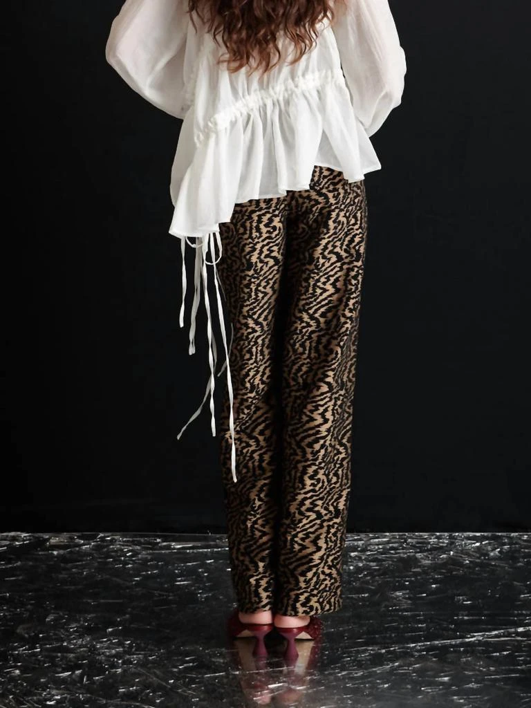 Ghospell Phoebe Jacquard Trouser In Tanzine Tan 3