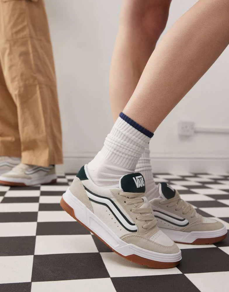 Vans Vans Hylane chunky suede trainers in beige with green detail 4
