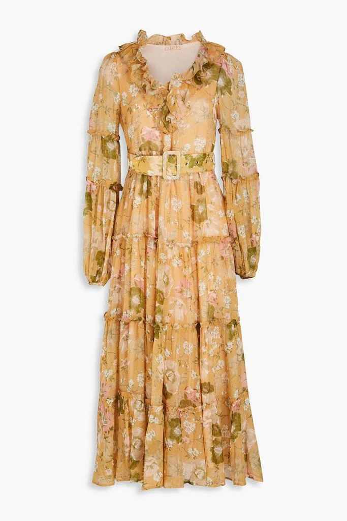 BYTIMO Ruffled floral-print organza midi dress 1