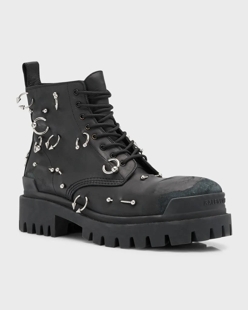 Balenciaga Men's Strike 20mm Boot With Piercings 4