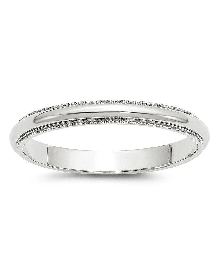 Bloomingdale
s Men
s 3mm Half Round Milgrain Band 14K White Gold