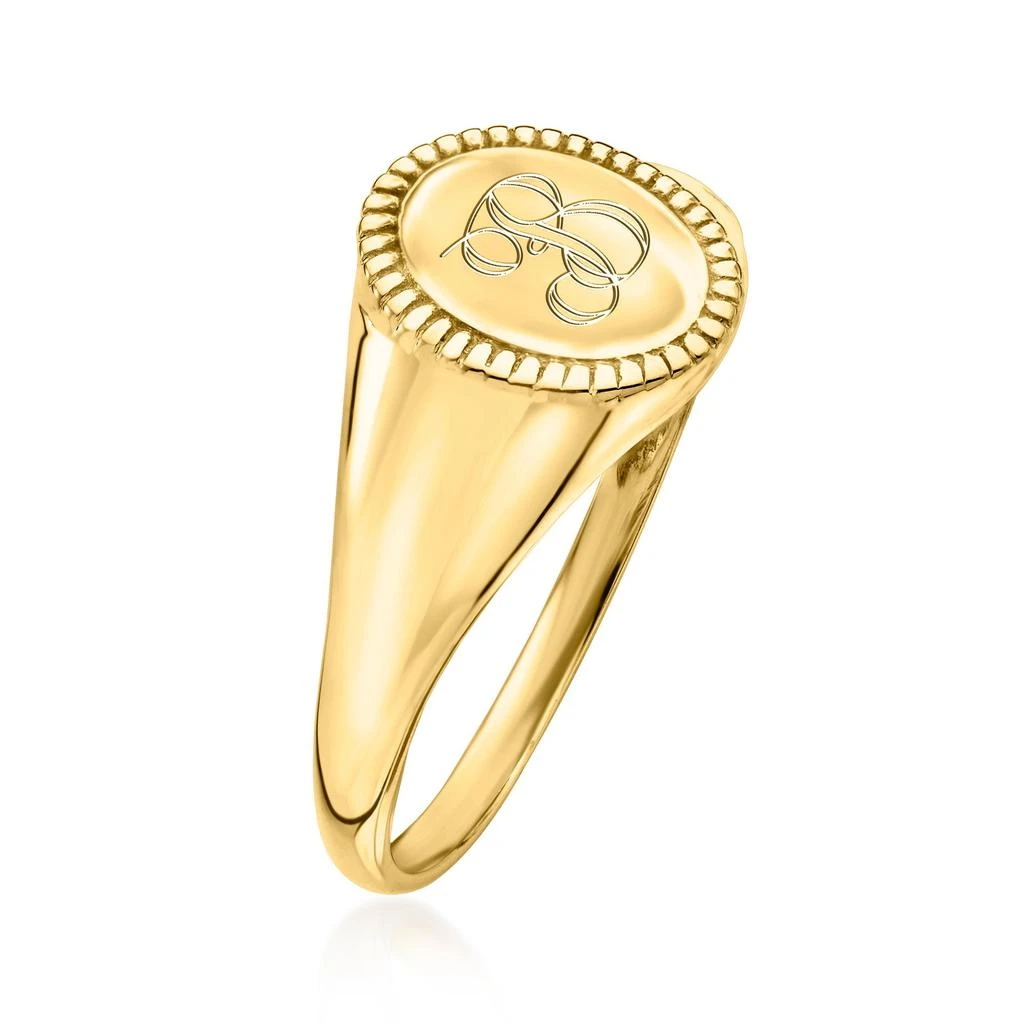 Ross-Simons Italian 14kt Yellow Gold Single-Initial Signet Ring 3