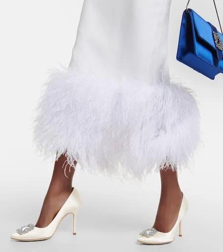 Manolo Blahnik Bridal Hangisi 105 embellished satin pumps 4