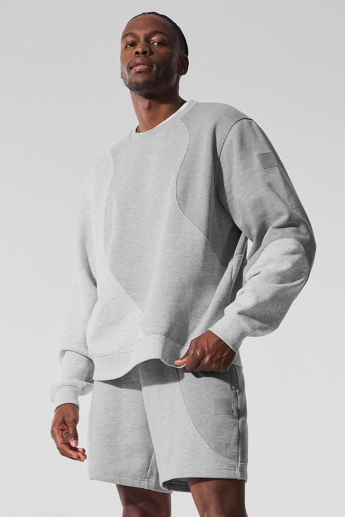 Alo Make Waves Crew Neck Pullover - Athletic Heather Grey Tonal