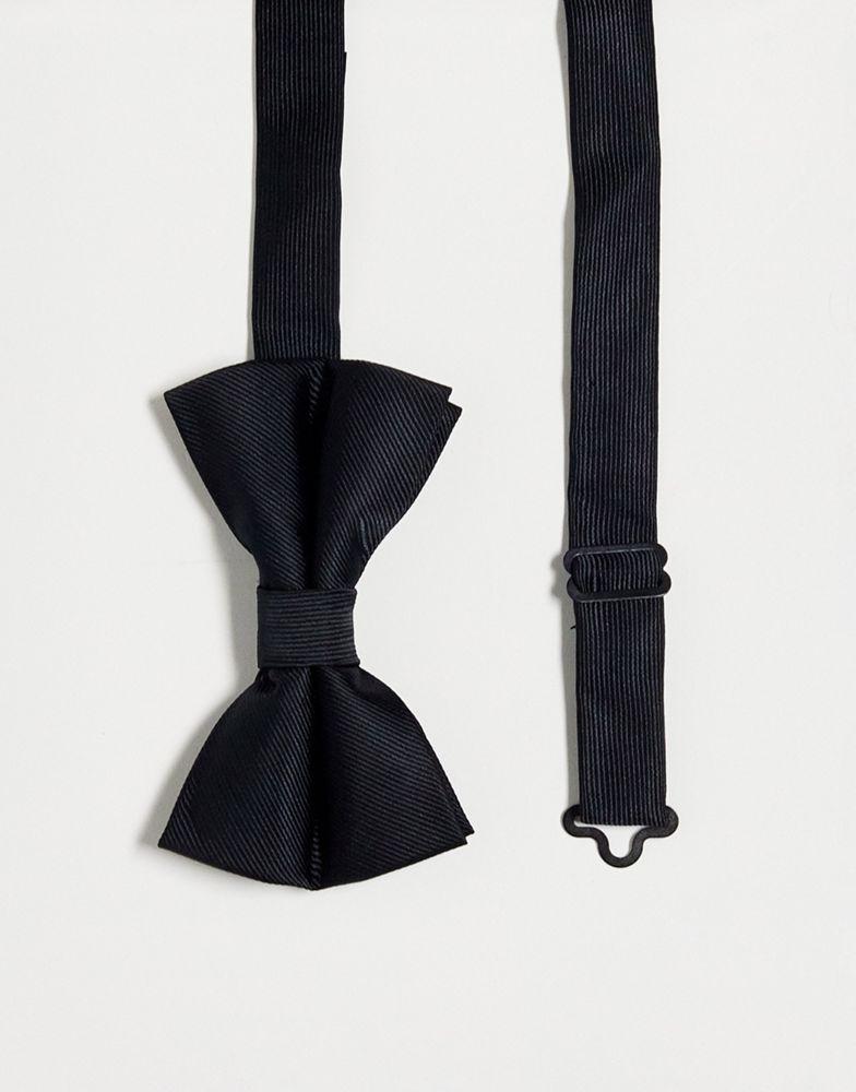 ASOS ASOS DESIGN satin bow tie in black