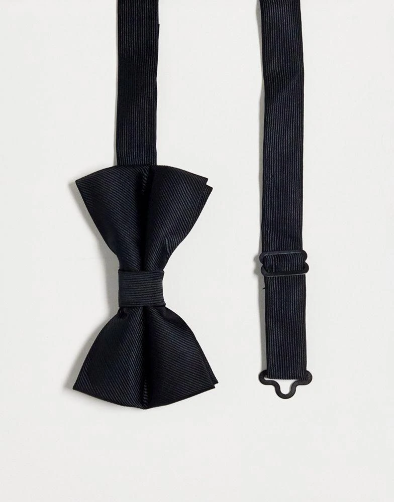 ASOS ASOS DESIGN satin bow tie in black 1