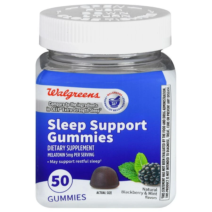 Walgreens Sleep Support Gummies Natural Blackberry & Mint 1