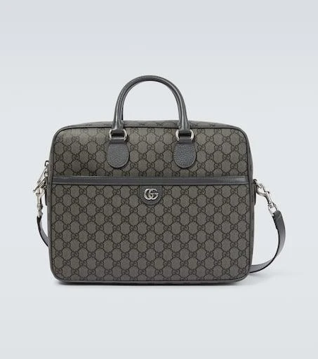 Gucci GG Supreme leather-trimmed briefcase 1
