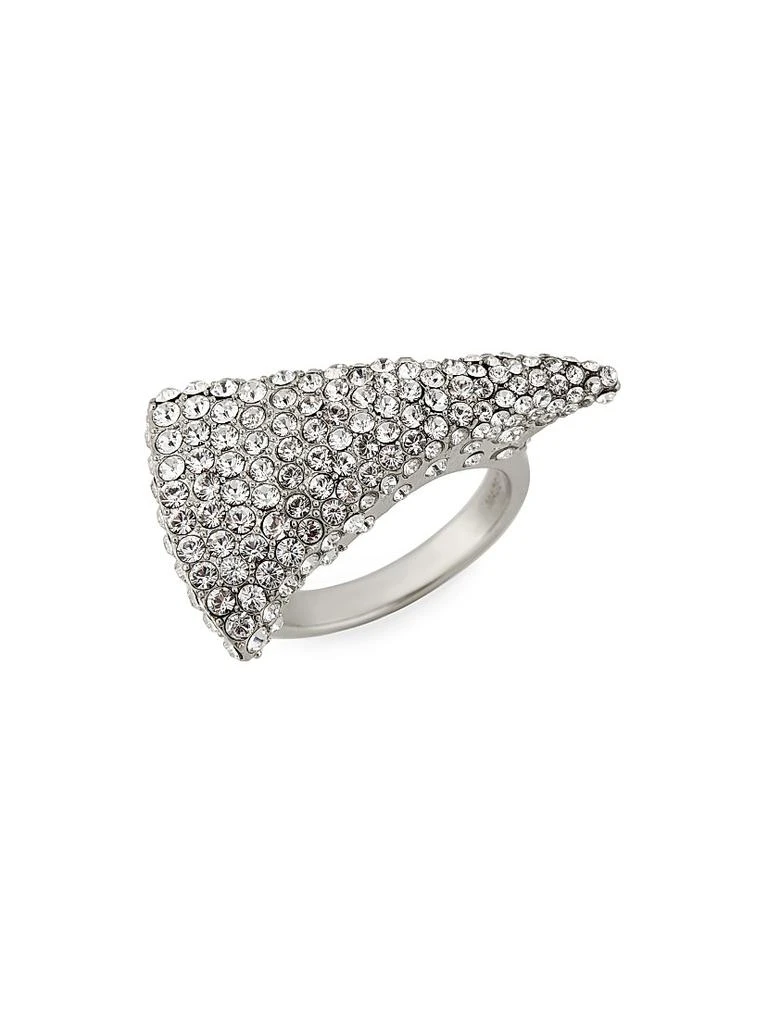 Alexander McQueen Silvertone 
Glass Crystal Tiger
s Claw Ring