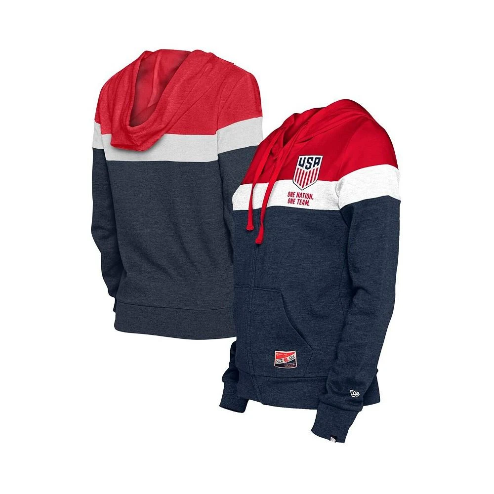 New Era Women's Navy USWNT Throwback Full-Zip Hoodie Jacket 1