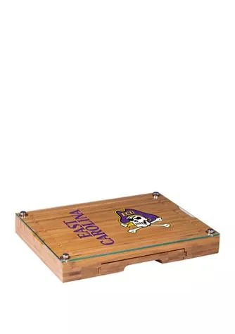 Toscana Ncaa Ecu Pirates Concerto Glass Top Cheese Cutting Board Tools Set