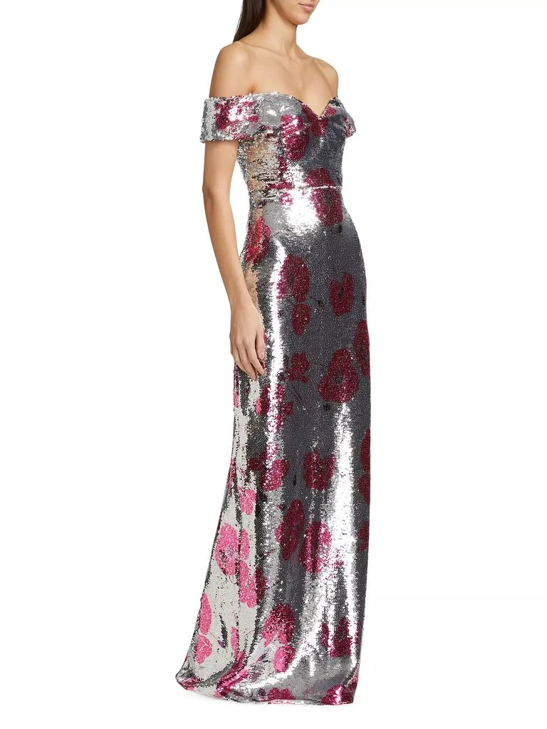 Monique Lhuillier Estelle Sequin Off-The-Shoulder Gown 4