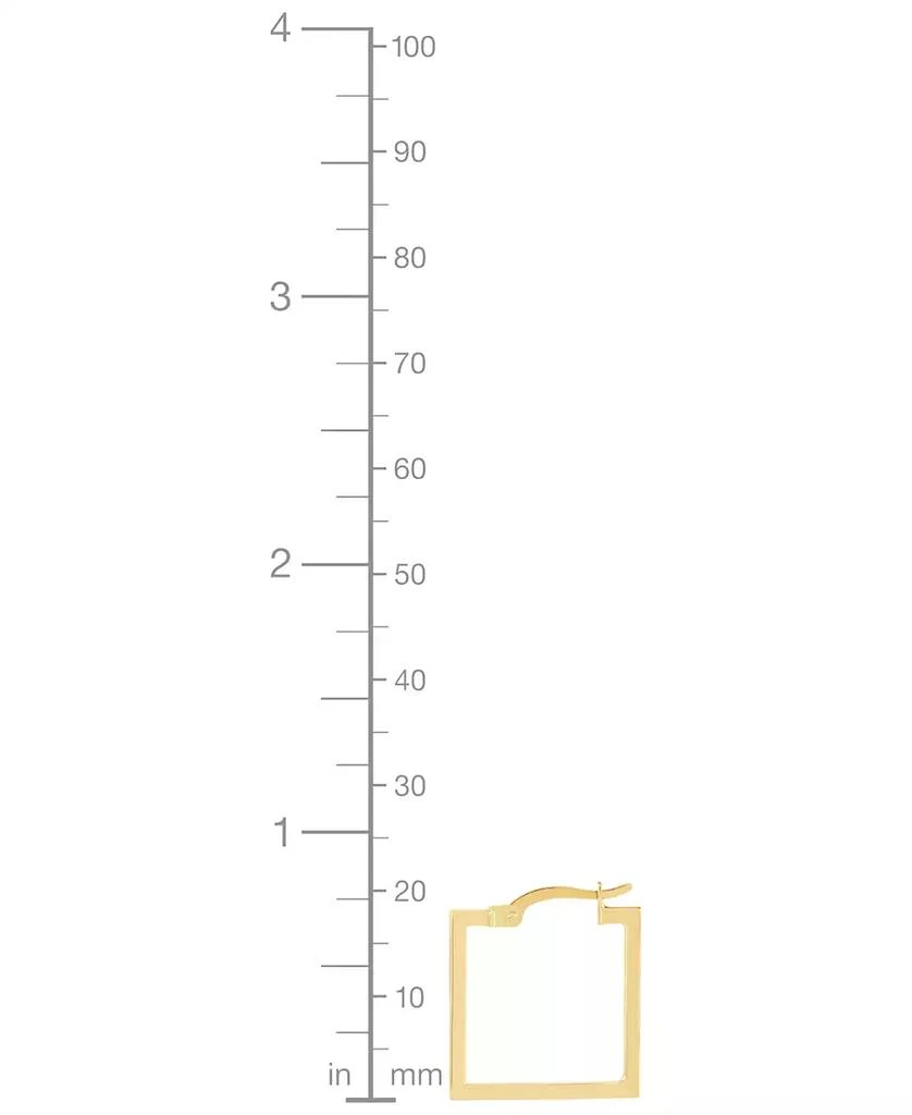 Macy's Polished Square Geometrical Small Hoop Earrings in 10k Gold, 3/4" 5