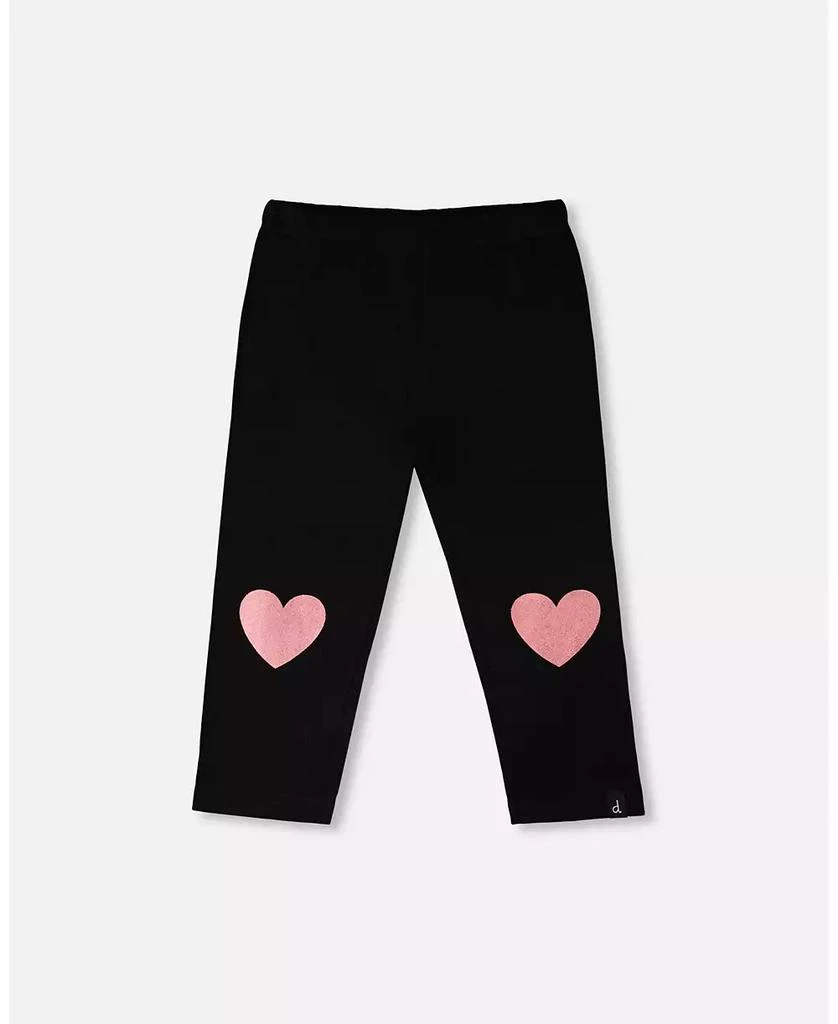 Deux par Deux Toddler Girls Cotton Jersey Capri Foil Heart Print