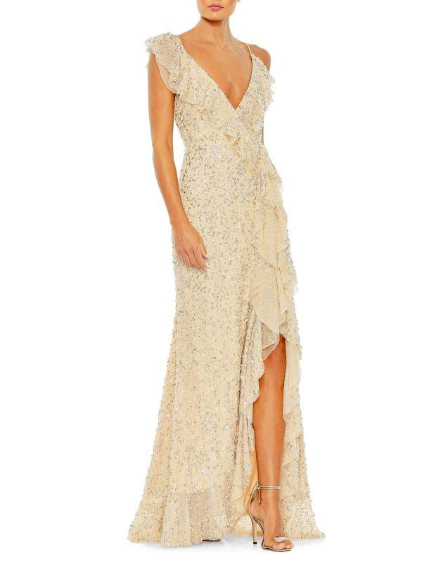 Mac Duggal Ruffle Sequin Mermaid Gown 1