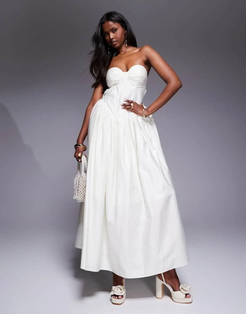 Shop ASOS LUXE corset maxi dress with bow back in buttermilk on Sale at  BeyondStyle  Get 75% Off ASOS LUXE corset maxi dress with bow back in  buttermilk with Limited-Time Flash