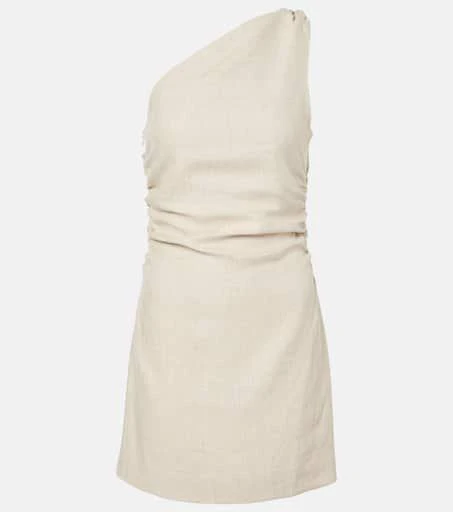 Faithfull Poet one-shoulder linen minidress 1