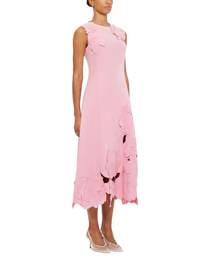 chinese dress ladies White Rose Printed Cleo Embellished Sleeveless Midi Dress