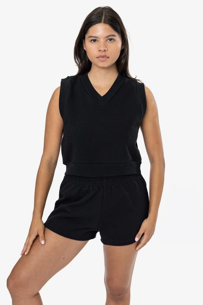 Los Angeles Apparel HF-357 - Heavy Fleece Cropped V-neck Vest (Piece Dye) 4