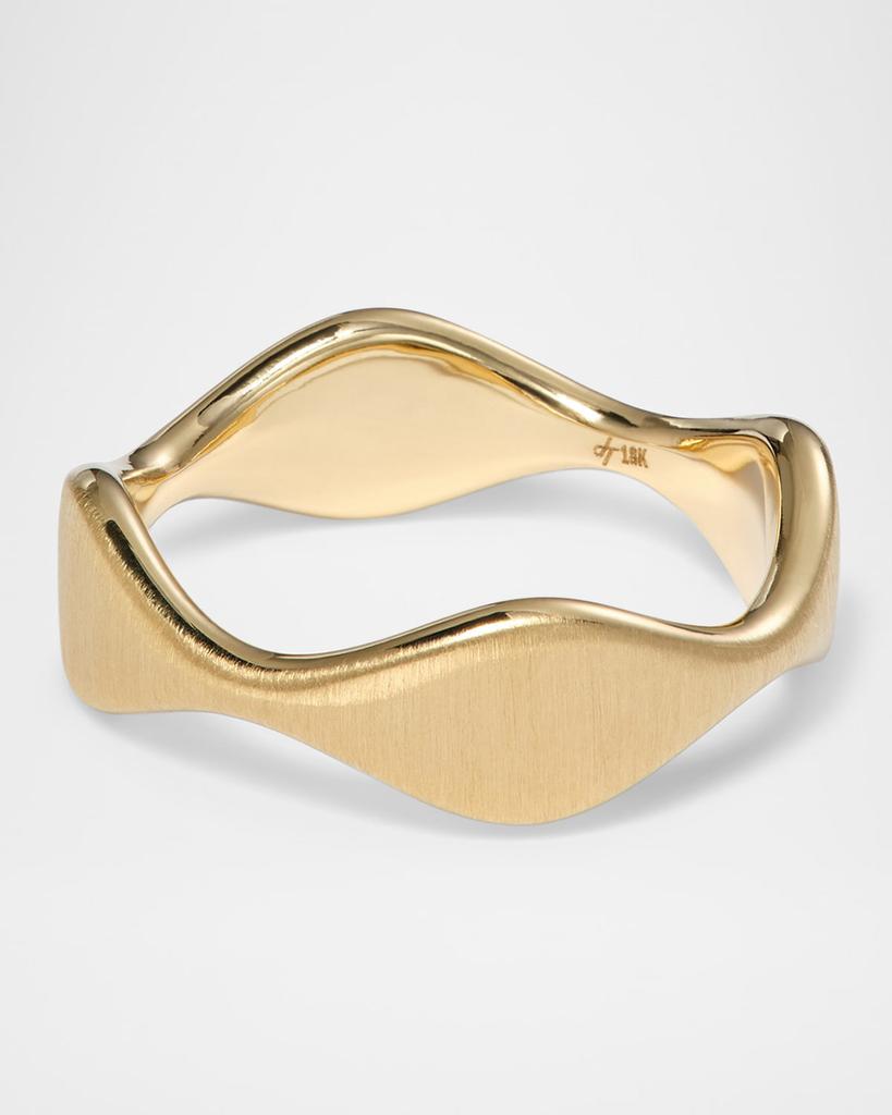 Jamie Turner 18K Yellow Gold Double Curve Stacking Ring, Satin