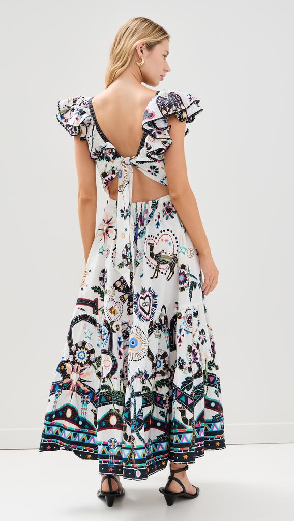 Camilla Tiered Dress With Neck Frill