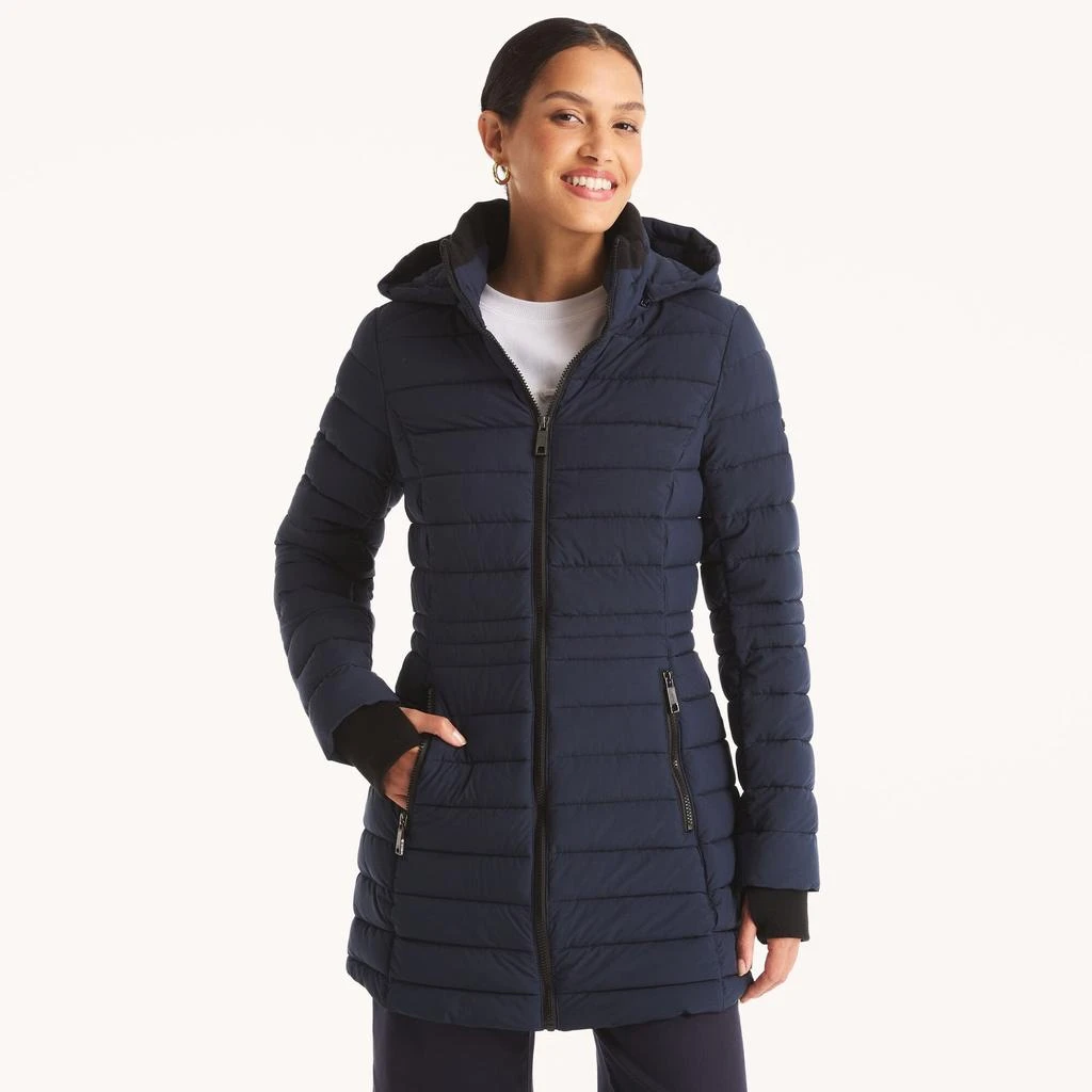 Nautica Womens Puffer Jacket With Removable Hood 1