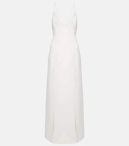 Khaite Nonya crêpe satin slip dress 1