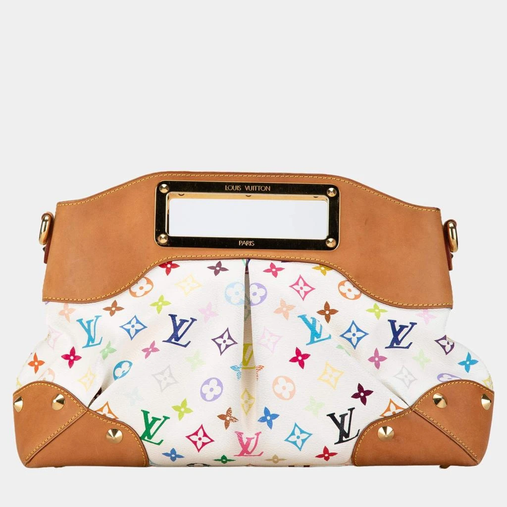 Louis Vuitton Louis Vuitton White Monogram Multicolore Canvas Judy MM Shoulder Bag 3