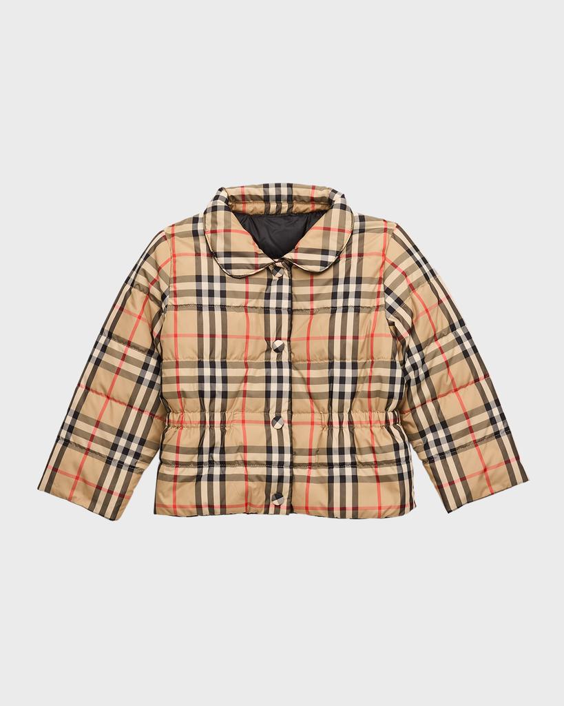 Burberry Girl's Check-Print Puffer Jacket, Size 12M-2