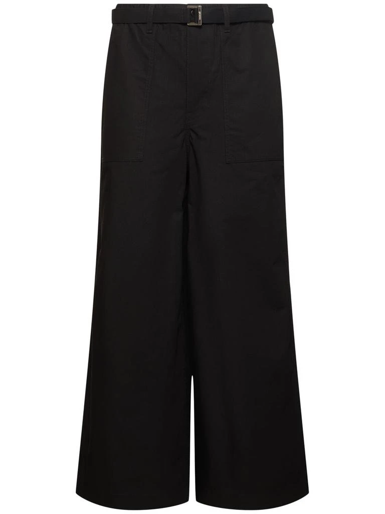 Sacai Rip Stop Cotton Blend Wide Pants 1