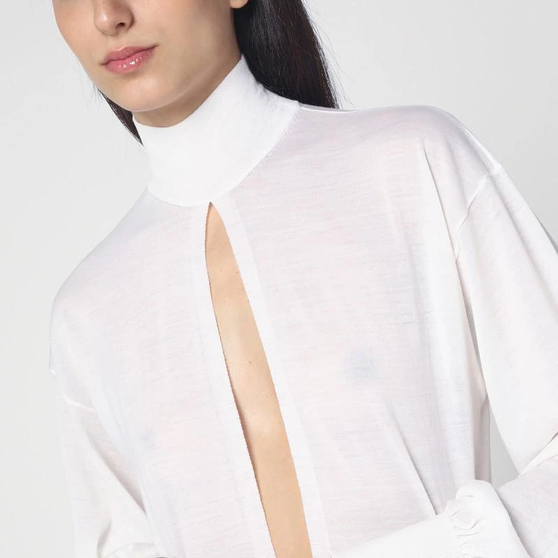Alaïa White cut-out turtleneck bodysuit 4