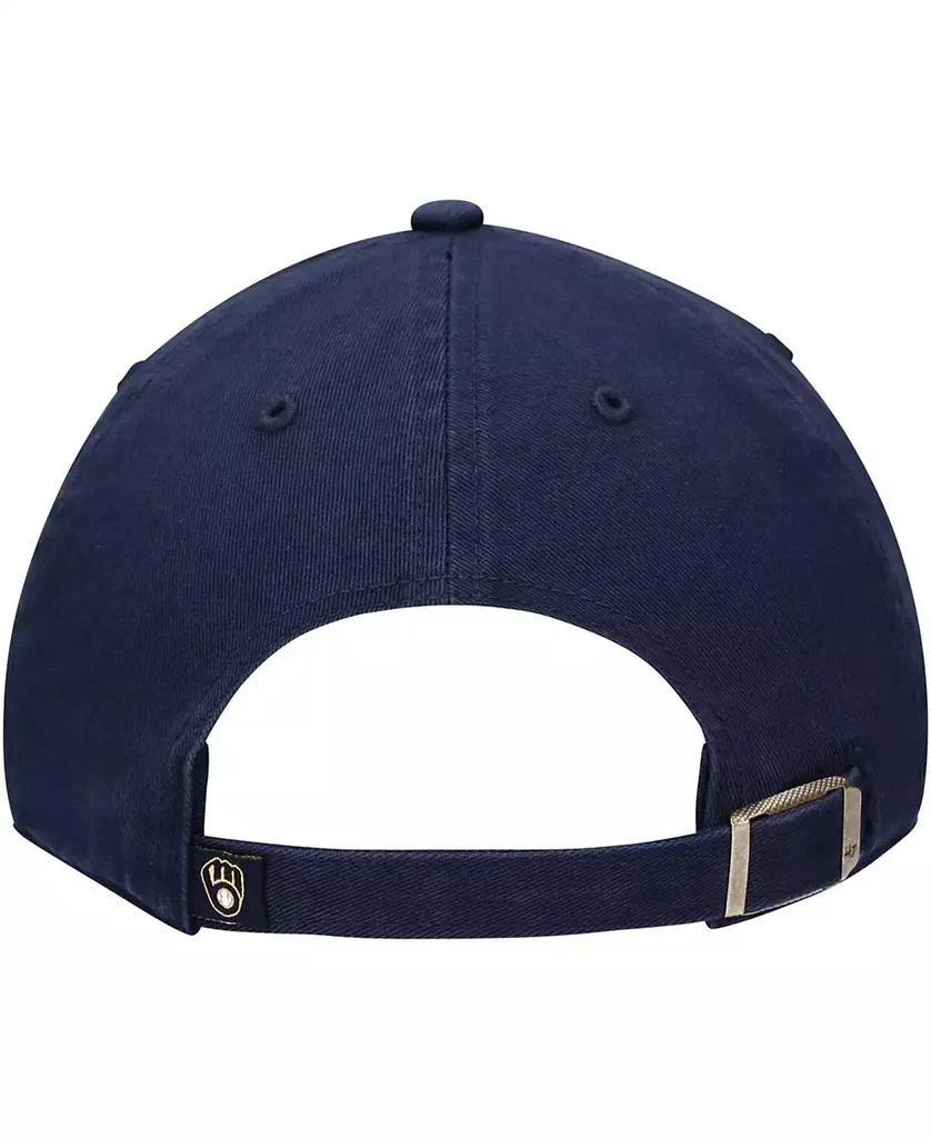 47 Brand Youth Navy Milwaukee Brewers Team Logo Clean Up Adjustable Hat 4