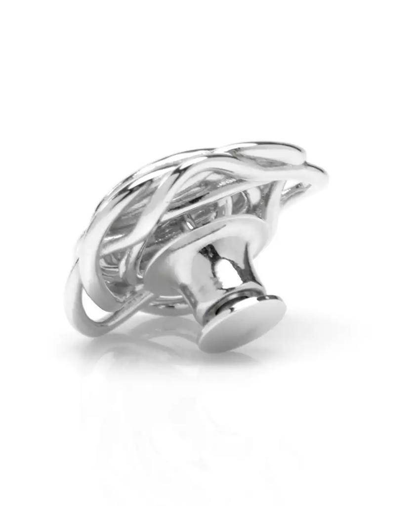 Ox and Bull Trading Co. Men's Sterling Silver Rhodium Plated Rose Lapel Pin