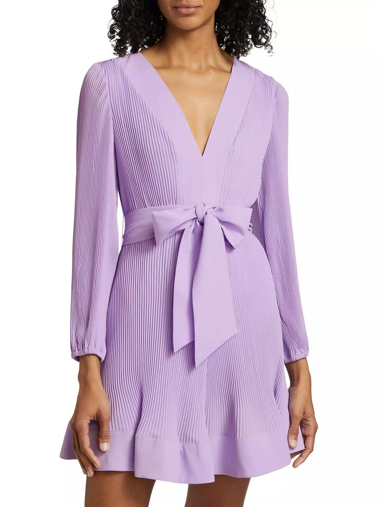 Milly Liv Pleated Tie-Waist Minidress 3
