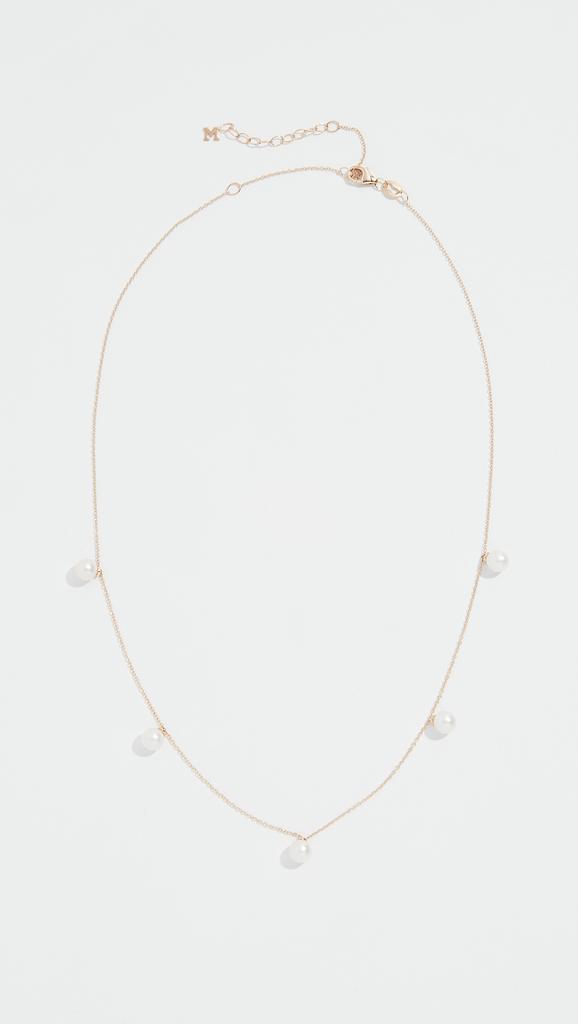 MATEO 14k 5 Point Pearl Choker Necklace